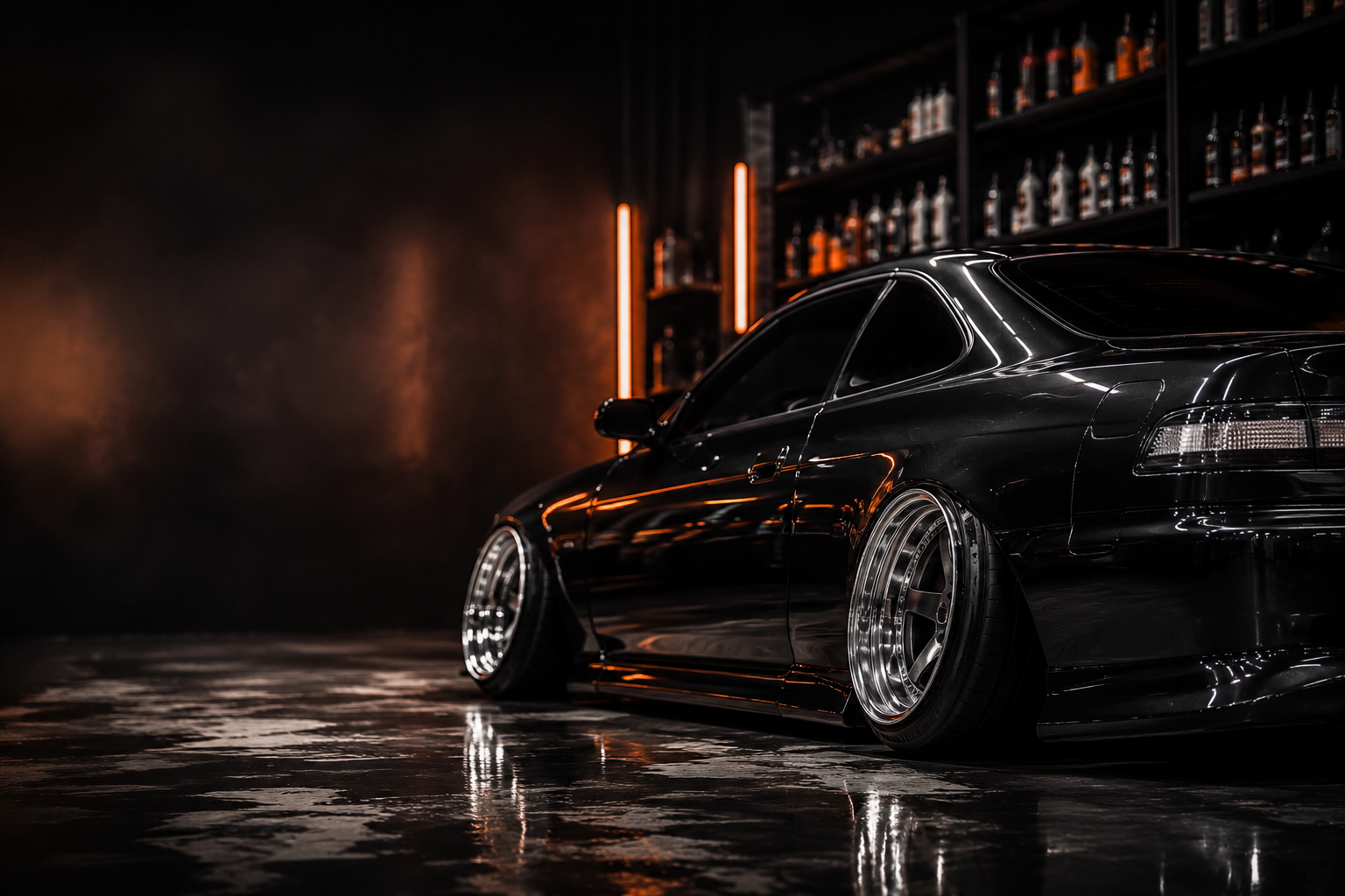 Automobil negru in studioul Reflekt Detailing